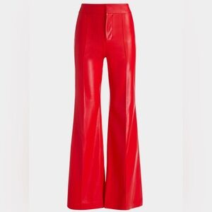 Alice + Olivia Dylan High-Rise Vegan Leather Red Pants
